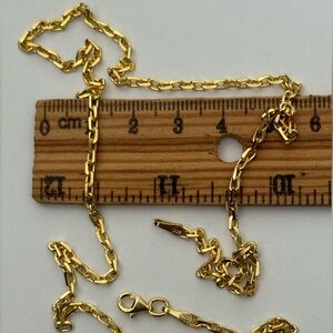 925 Silver 3mm 20” necklace link chain 18k yellow gold plated Unisex